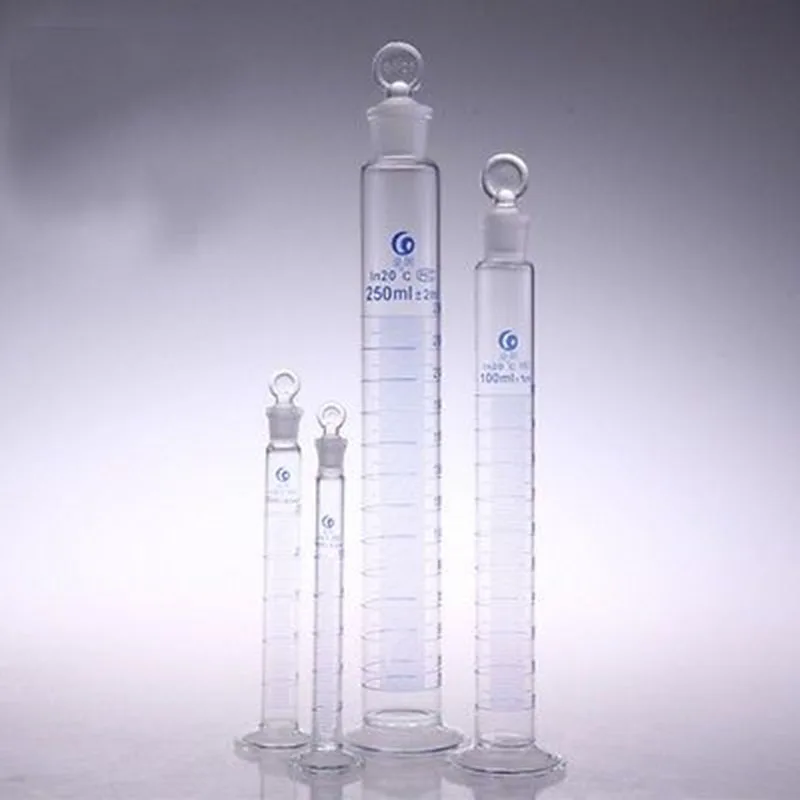250ml Graduated Labrotary Glass Liquid Mearsuring Cylinder with glass