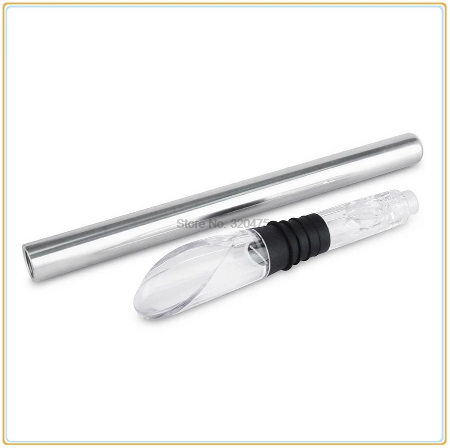 by dhl 50set Ice Wine Chiller Stick With Wine Pourer Cooling Stick Cooler Beer Beverage Frozen Ice Cooler Bar Tool