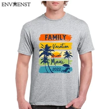 

100% Cotton Maui Hawaii Graphic T Shirt Hawaiian Vacation 2022 Matching Vintage Funny Vacation T-Shirt Men Casual Streetwear