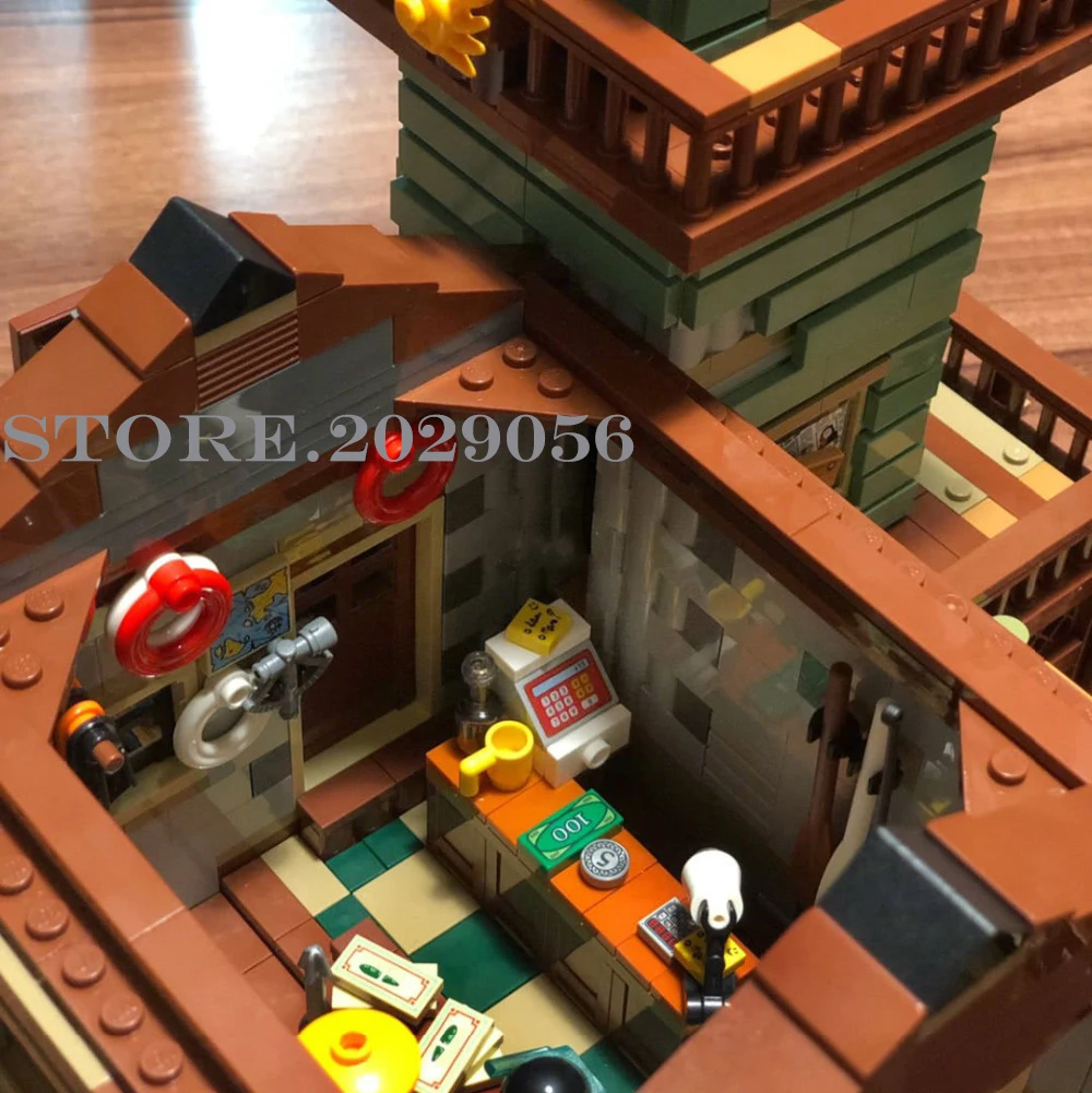 Старый Рыболовный магазин 16050 Creator Street View серия MOC модель 2049 шт Строительные блоки Совместимые 21310 детские игрушки