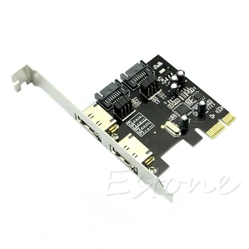 

2 Ports Esata PCI-E PCI Express 6Gbps to SATA 3.0 SATA III ASM106 Card Adapter