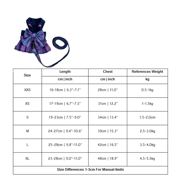 Purple Bow Dresses Dogs Collars And Harnesses With Leash  XXS XL Pet Walking Outside Pet Harness Vest Lead For Chihuahua Pugs 6