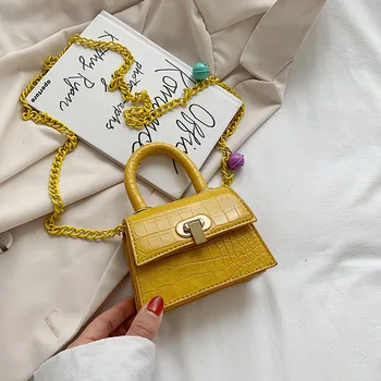 

Fashion crocodile pattern shoulder mini square bag 2020 summer new texture casual messenger portable female bag