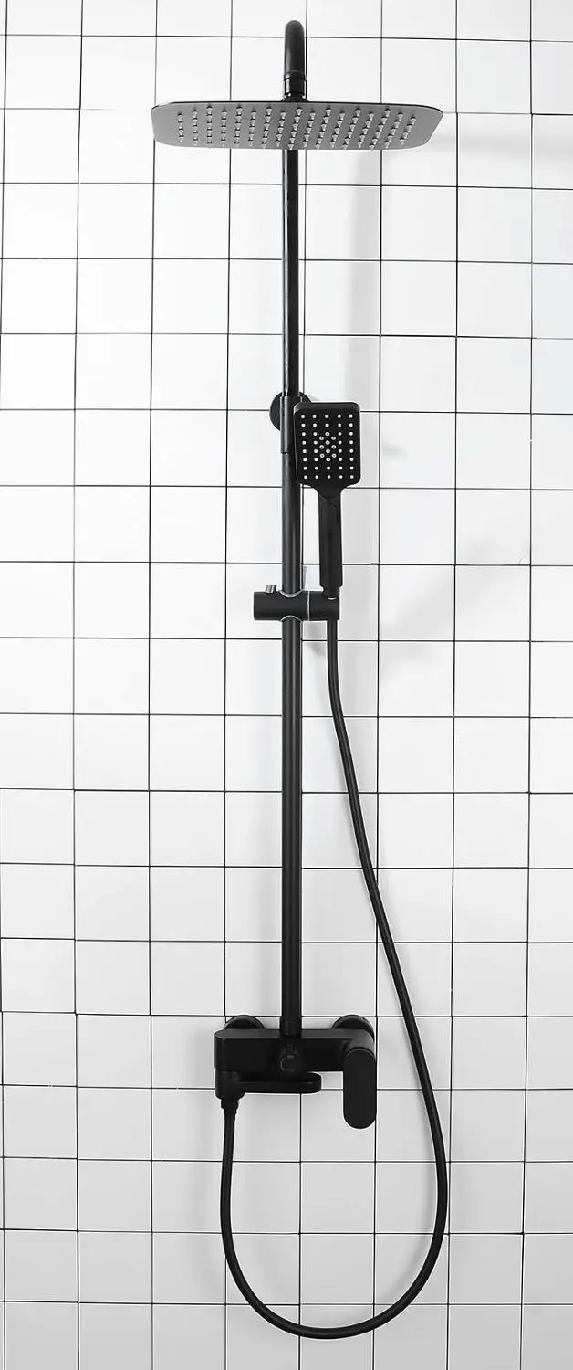 Черный набор для душа для ванной комнаты настенный смеситель для горячей и холодной воды смеситель для ванной комнаты - Цвет: Черный