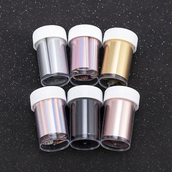 

Rose Gold Laser violet Nail Foil Silver Holographic Manicure Nail Art Transfer Stickers Decal DIY personality Sticker Decoration