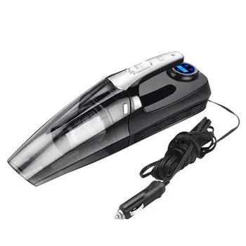 

12V Portable Car Vacuum Cleaner Wet/Dry Dual Use Vacuum Cleaner with Smart Digital Tire Inflator Pump Pressure Gauge LED Light