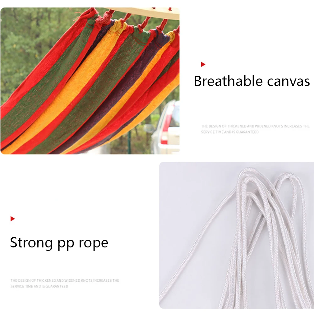 Ultralight Camping Hammock with backpack Hot Sale rainbow Outdoor Leisure Portable Hammock canvas Hammocks