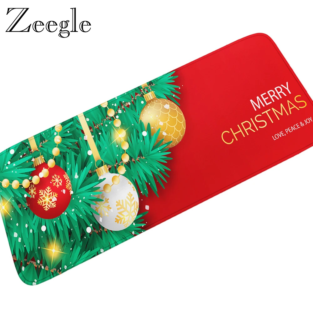 Zeegle Christmas Carpet Flannel Soft Bedside Carpet Mat Anti Slip Bathroom Doormat Hallway Carpet Sofa Foot Mat Yoga Area Rug