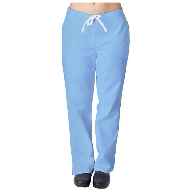 Plus Size Nurse Uniform Flare Leg Pant With Pocket Ladies Loose Work Clothes Summer Women Pants Solid Clinic Uniforms A50 SB