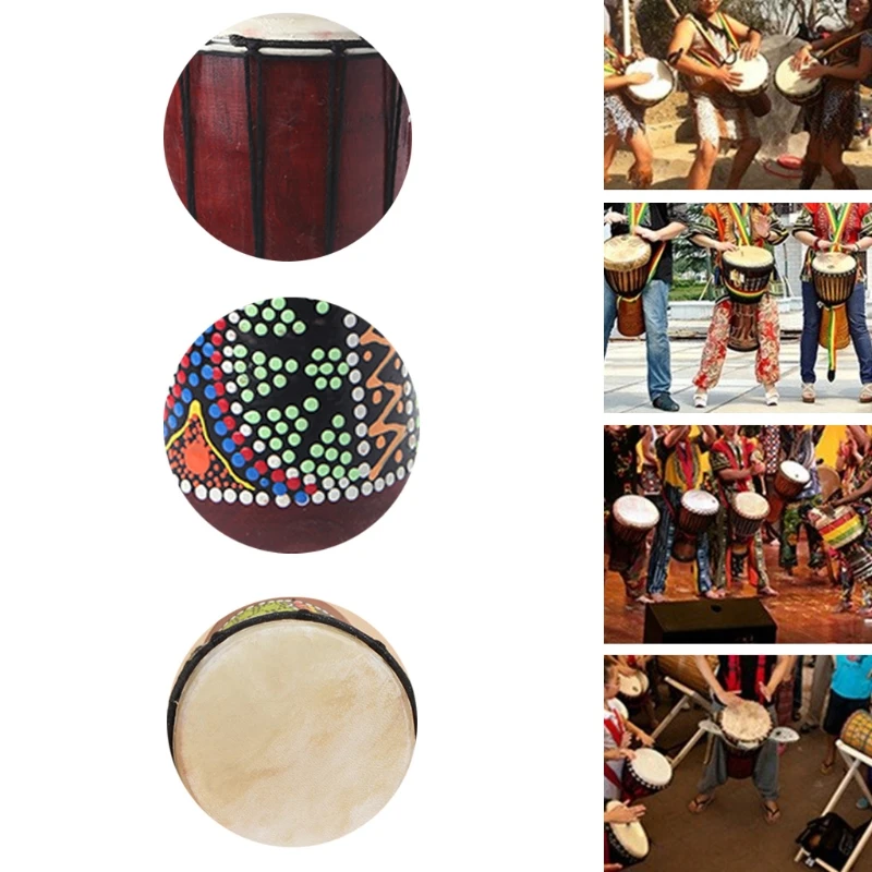 30cm Professional African Djembe Drum Bongo Wooden Good Sound Musical Instrument Q6PB