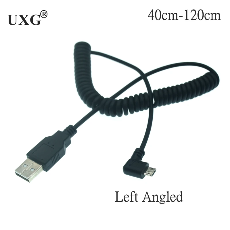 Micro USB 90-Degree Right Angle to USB Male Spring Retractable Cable - 1m Description Image.This Product Can Be Found With The Tag Names Computer Cables Connecting, Computer Peripherals, Micro usb, PC Hardware Cables Adapters