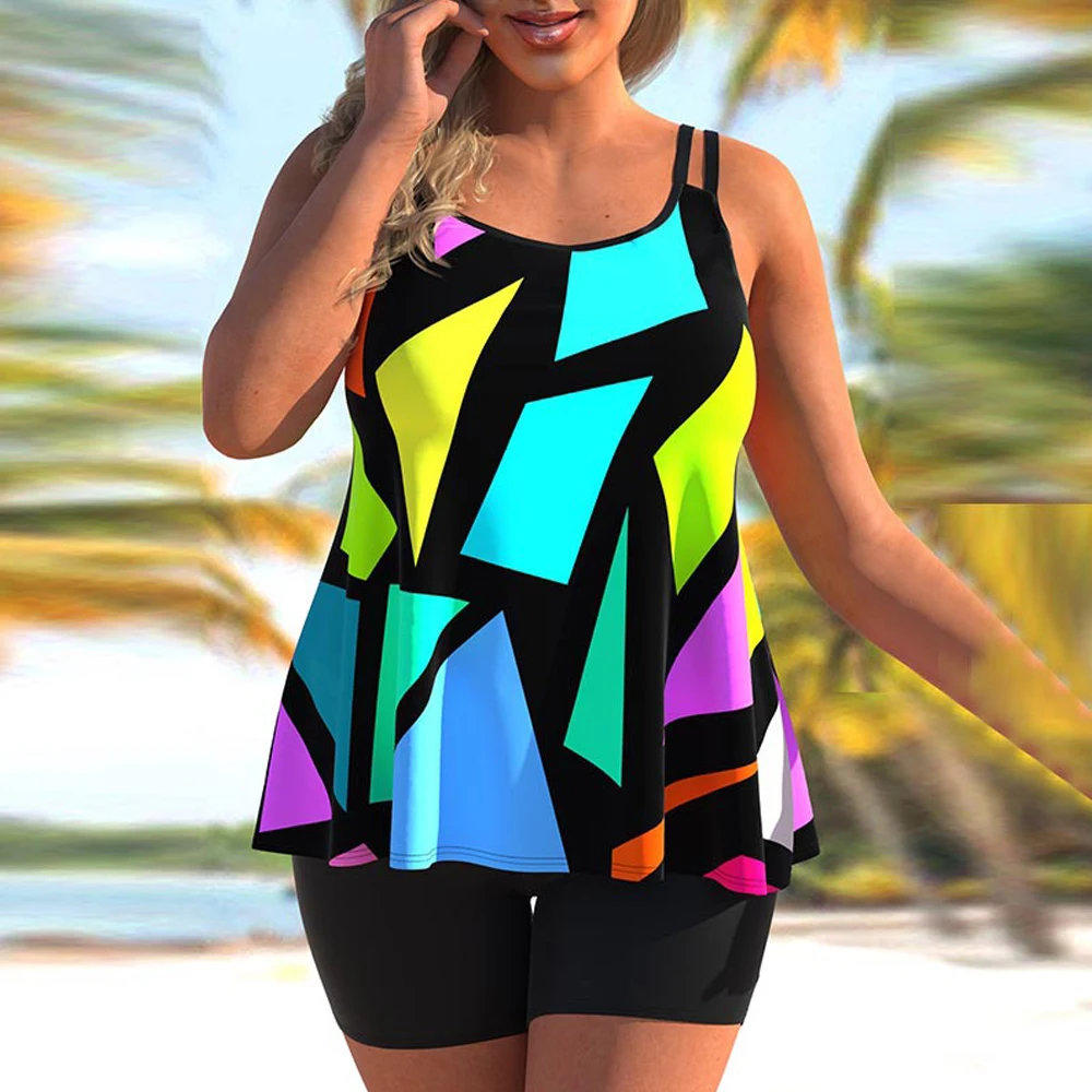 Women-Tankini-Sets-Fashion-3D-Print-Two-Pieces-Swimsuit-Latest-Summer ...
