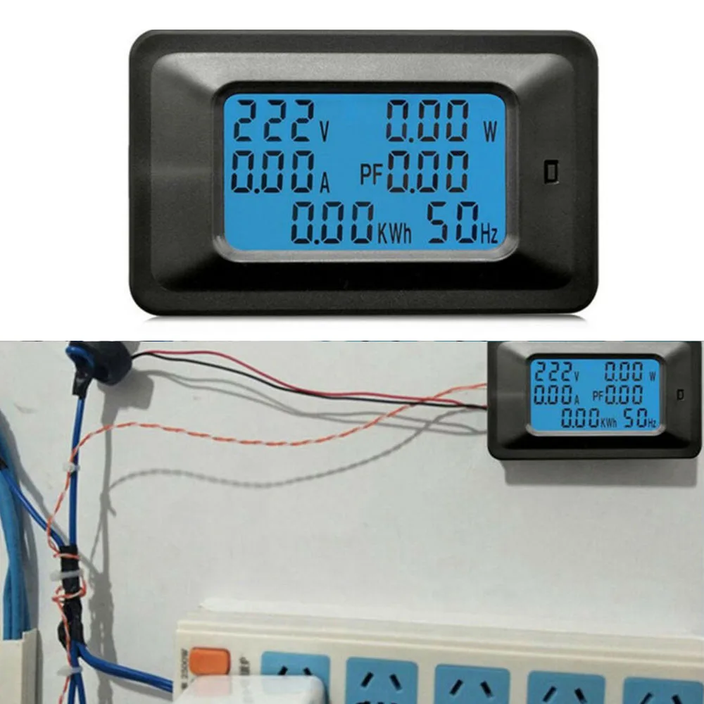 ЖК-панель монитор мощности Вольтметр Амперметр 22000 Вт AC110-250V тест-трансформатор
