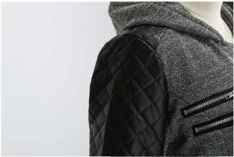 AliExpress EBay осень и зима стиль косая молния с капюшоном шерстяное пальто поставка товаров