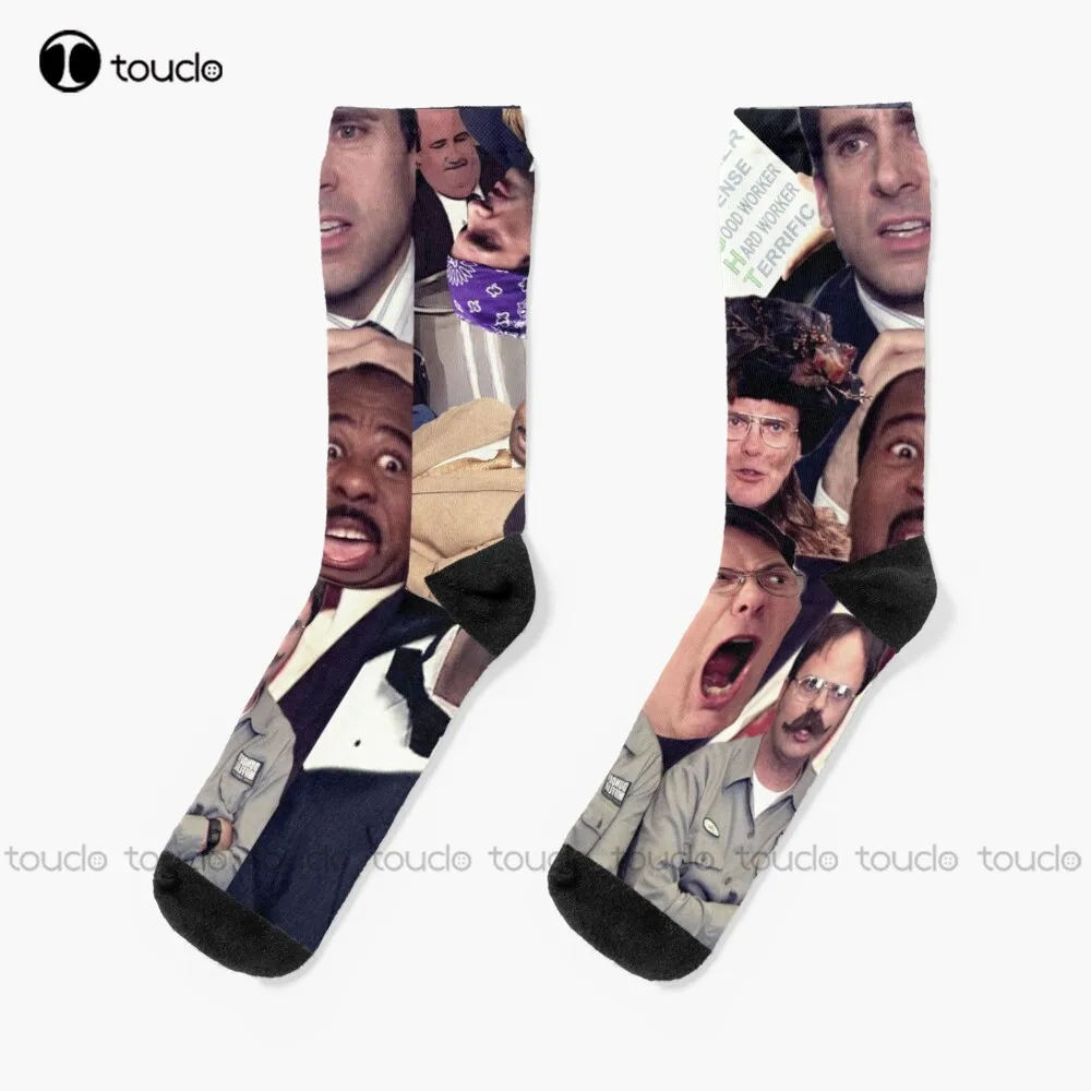 Office Mashup Tv Series Show Romeo Schrute Micheal Scott Scott Scott Schrute Socks Calzini Da Corsa Calzini Per Uomo Personalizzati Personalizzati