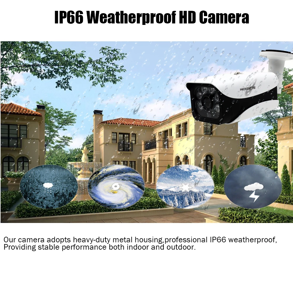  HKIXDISTE H.265 4CH DVR CCTV System 4 Channel 5.0 MP IR Outdoor Security Cameras 1080P HDMI TVI CCT - 4.00019E+12