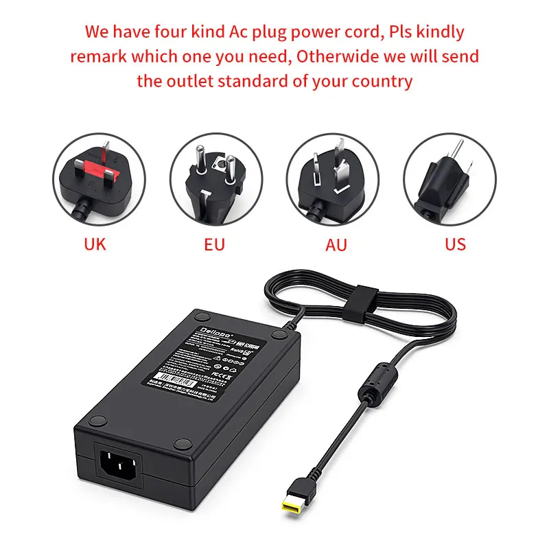 170W 20V 8.5A адаптер переменного тока для lenovo Y700 Y7000 Y520 Y530 Y720 Y730 Y50 P50 P51 T440p T540p W540 W541 700 ThinkPad игровой Delippo