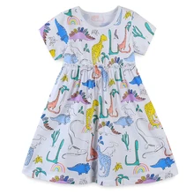 Платья принцессы для девочек с животным узором; хлопковое праздничное платье для маленьких девочек; одежда для малышей; Новинка года; летняя детская Туника; vestido