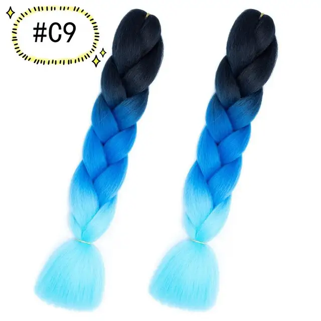 Jumbo Braiding Hair Extensions Kanekalon Braiding Hair 24 Inch Ombre Multiple Tone Colored Synthetic Hair for Women C9