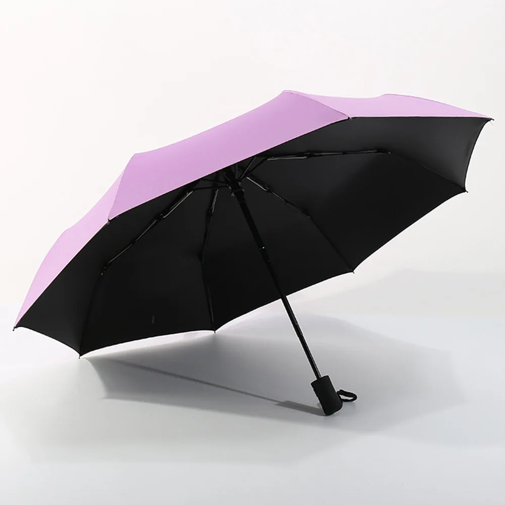 Purple Зонт от дождя, водонепроницаемый, компактный, складной, автоматический, автоматический, закрытый, складной зонтик, УФ защита, портативный, черный, стальной, для путешествий на открытом воздухе - Цвет: Purple