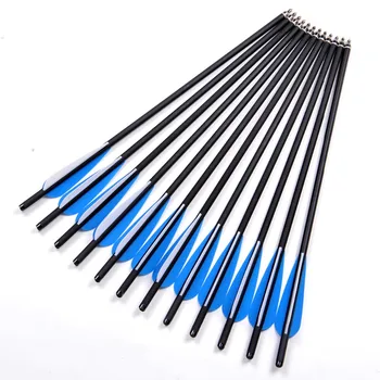 

6/12/24Pcs Crossbow Bolt Arrows 17/20/22 Inches Mix Carbon Crossbow Arrow OD 8.8mm With Blue Feather Archery Hunting Shooting