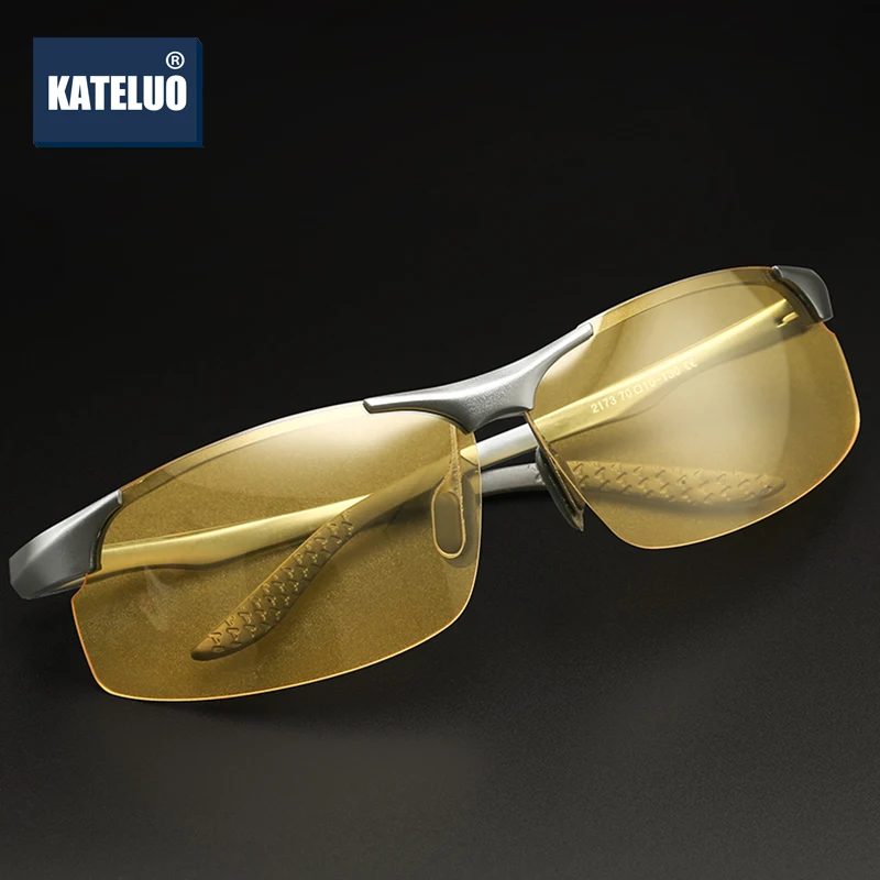 KATELUO 2020 антибликовые очки дневного и ночного видения желтые для вождения мужские