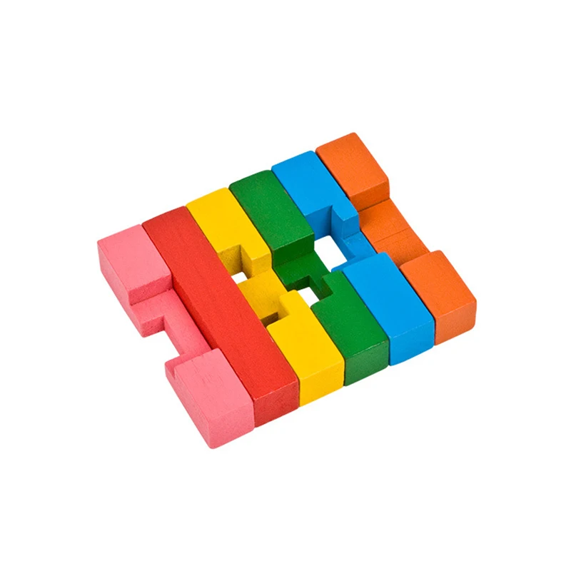 Многоцветная DIY 3D деревянная головоломка игрушка Дети сборка дерево Конг Мин лубан замок игрушка куб Развивающие игры игра Боулинг для раннего детского развития игрушки