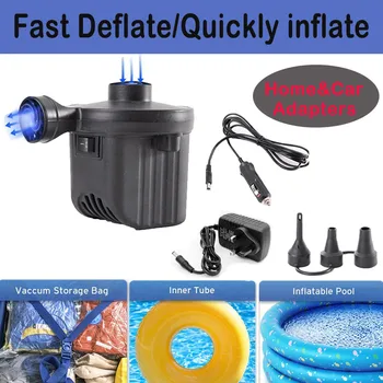 

12V Electric Air Pump Air Mattress Inflatables Couch Pool Floats Portable Pump air pump With home charging cable #2.7