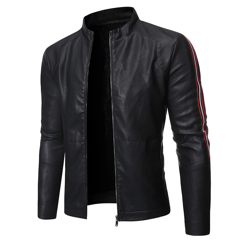 

Mens Leather Jacket New Autumn Winter 2019 Men's Biker Outerwear Versatile with Personalized Men's Washed Leather Jacket