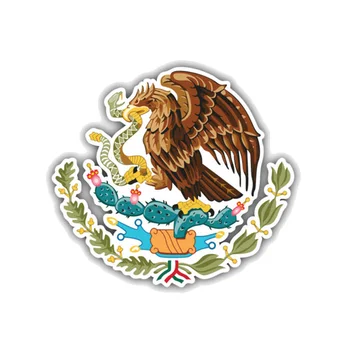 

Funny Mexico Coat of Arms Motorcycle Car Sticker Cover Scratches Waterproof Bumper Window Windshield Pvc 13.9CM X 12.6CM