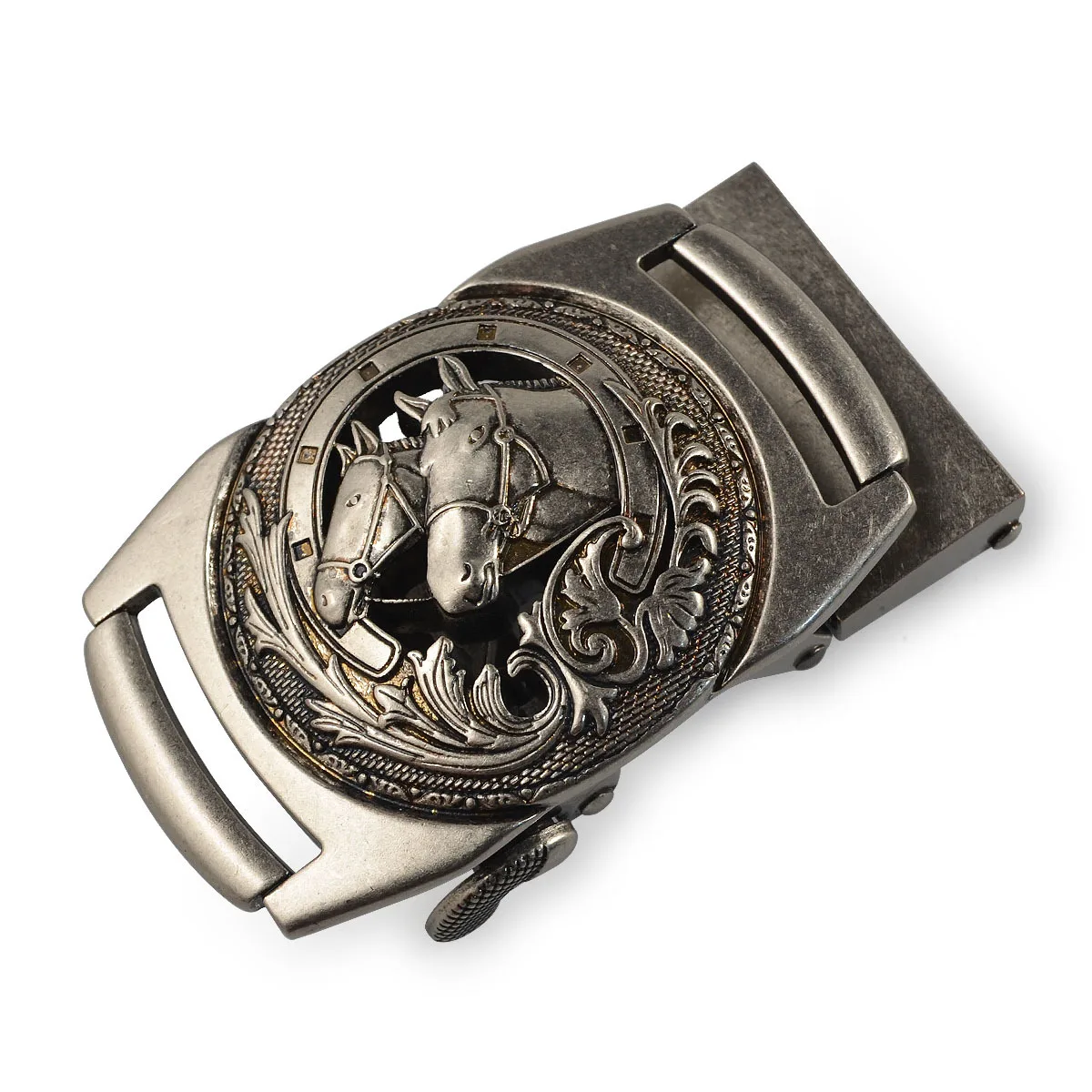 silver horse Орел, волк, голова, пряжка, оборудование, Бизнес Пояс, ведущий ремень, пряжка, голова, автоматическая пряжка, голова, мужской кожаный ремень, пряжки - Цвет: silver horse