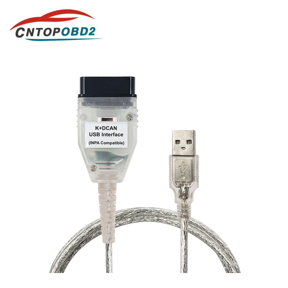 Newly Released For BMW INPA K+CAN With FT232RL Chip with Switch for BMW INPA K DCAN OBD2 USB Interface Cable With 20PIN for BMW - Цвет: White INPA Switch