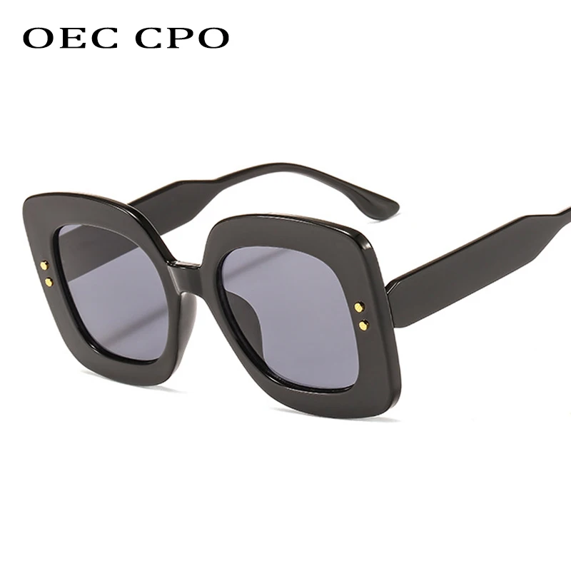 OEC CPO негабаритные модные квадратные женские солнцезащитные очки Брендовые дизайнерские черные солнцезащитные очки Женские винтажные очки UV400 очки O237
