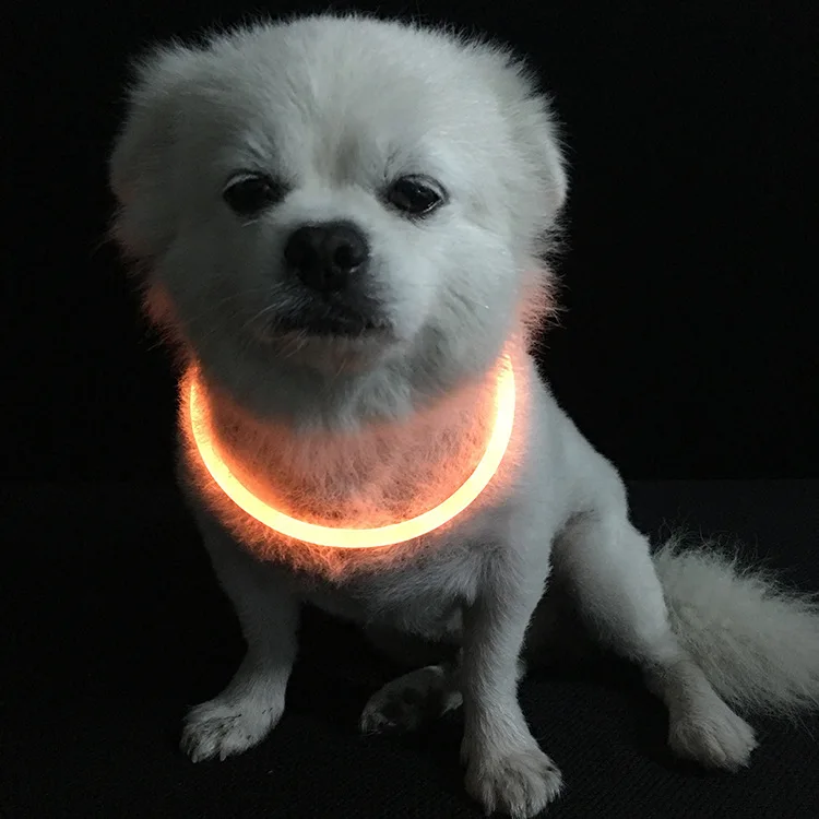 Регулируемый ошейник для питомцев светодиодный светильник перезаряжаемый флэш-Ночной ошейник для собак USB светящийся зарядный светящийся ошейник для собак