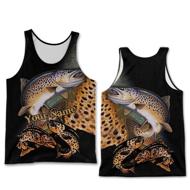Sleeveless Fishing T-shirt, Custom 3d T-shirts