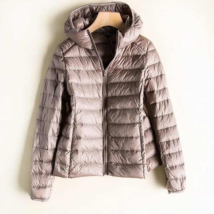 Simple Station~ Lightweight down Jacket Women's Short Ultra-Thin Hooded Large Size Slim Fit Slimming Fashion South Korea N