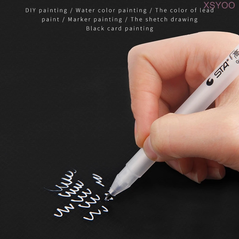 5Pcs 1.0MM White Highlight Pen Student Sketch Drawing Graffiti Art Ma –  AOOKMIYA