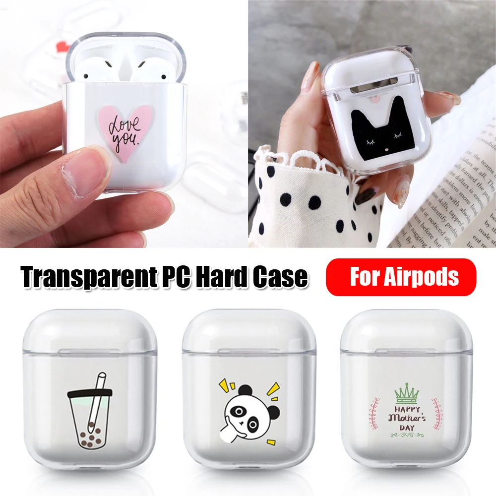 Чехол для наушников для Apple Airpods, милый мультяшный DIY чехол для наушников с буквами, прозрачный жесткий чехол для наушников Airpods, чехол для зарядки