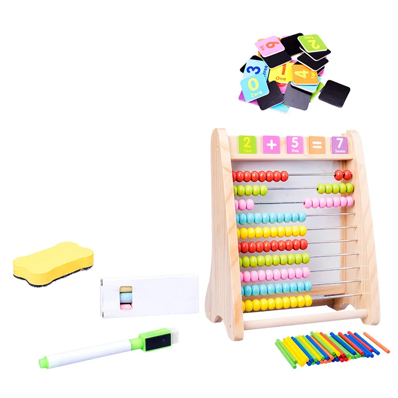 

Kids Toys Wooden Toys Mathematics Abacus Multi-Function Arithmetic Drawing Board Calculation Frame Educational Toys For Children