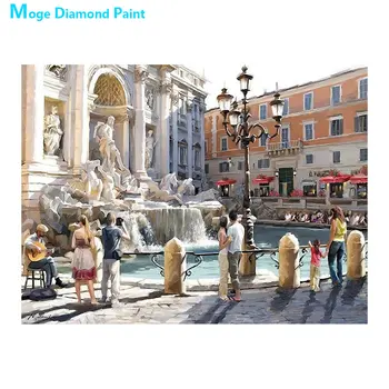 

Rome Trevi Fountain Diamond Painting Oil Scenic Portrait Round Full Drill Nouveaute DIY Mosaic Embroidery 5D Cross Stitch gifts
