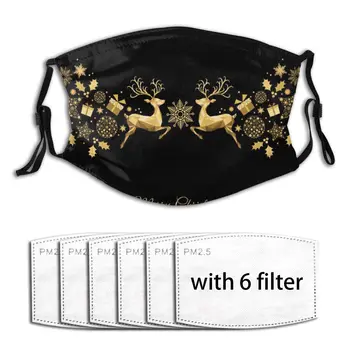 

Christmas Golden Decoration Mask Mouth Face Mask Anti Dust Mask with Replaceable Filter