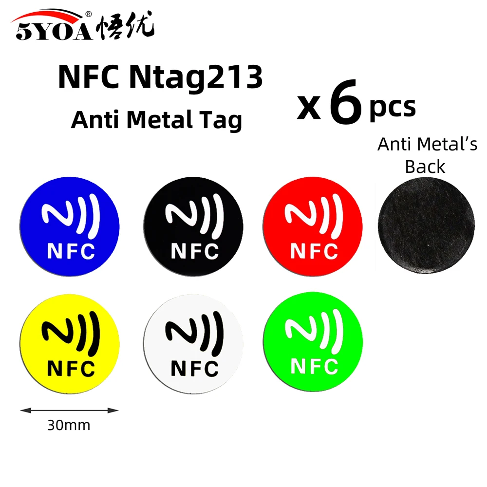 electronic gate lock 6pcs NFC Ntag213 TAG Sticker Ntag 213 for Huawei 13.56MHz Universal Label RFID Key Token Patrol Ultralight Tags best smart door lock Access Control Systems