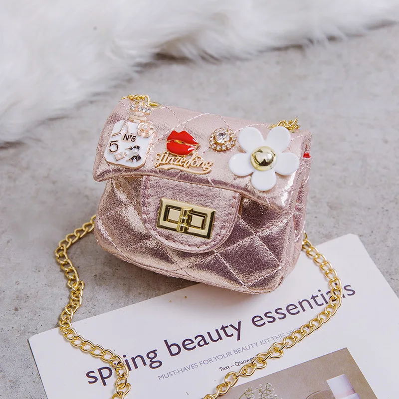 

2019 New Style Korean-style Children Mini Oblique Shoulder Bag Bag Little Girl Cool Trend of Fashion Chain CHILDREN'S Small