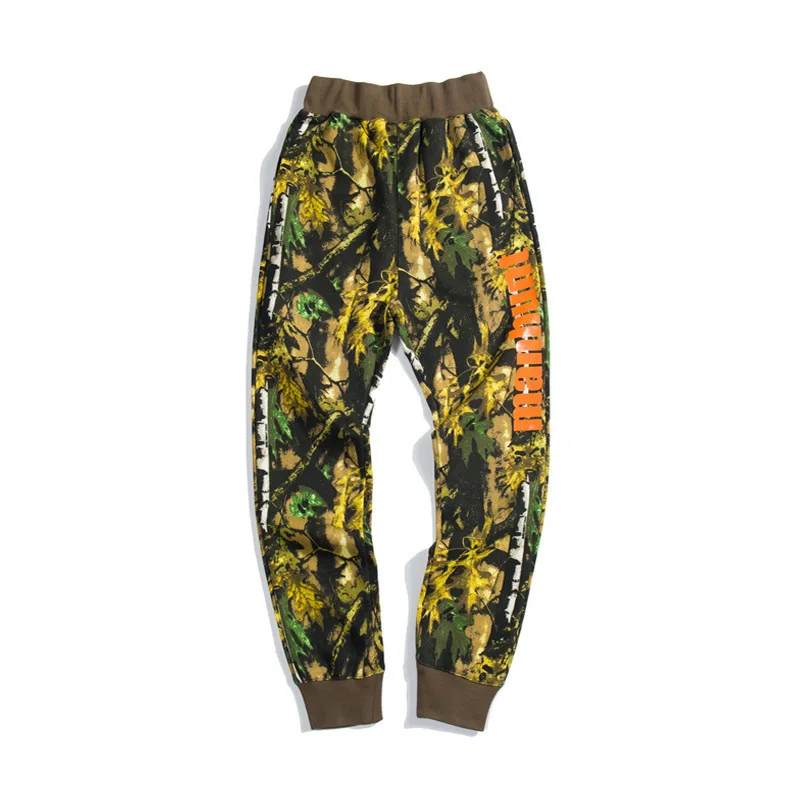 

2019 Spring And Autumn New Style Maple Leaf Full Printed Pure Cotton Large Size Men Beam Leg Casual Pants Japanese-style Popular
