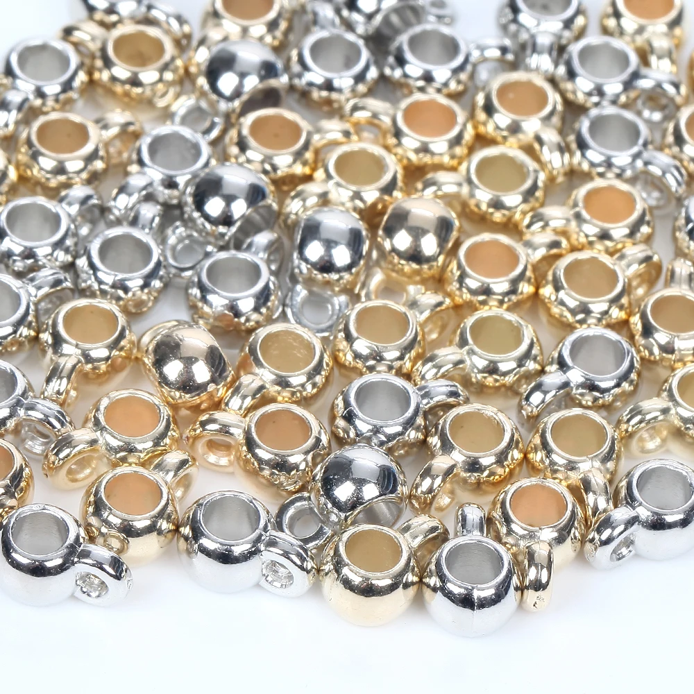 50pcs CCB Santong White Gold Charms Pendant Loose Beads For Jewelry Making Diy Necklace Bracelet Accessories Handmade | Украшения и