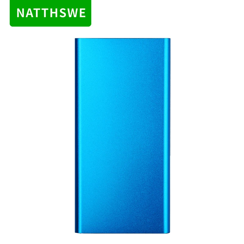 Портативное зарядное устройство NATTHSWE синего цвета для мобильных телефонов, 8000 мА/ч, ультра высокая емкость, внешний аккумулятор, внешний аккумулятор, совместимый с телефонами и планшетами