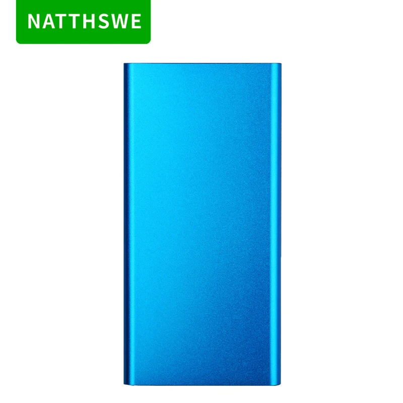 Портативное зарядное устройство NATTHSWE Blue 8000 мАч внешний аккумулятор высокой