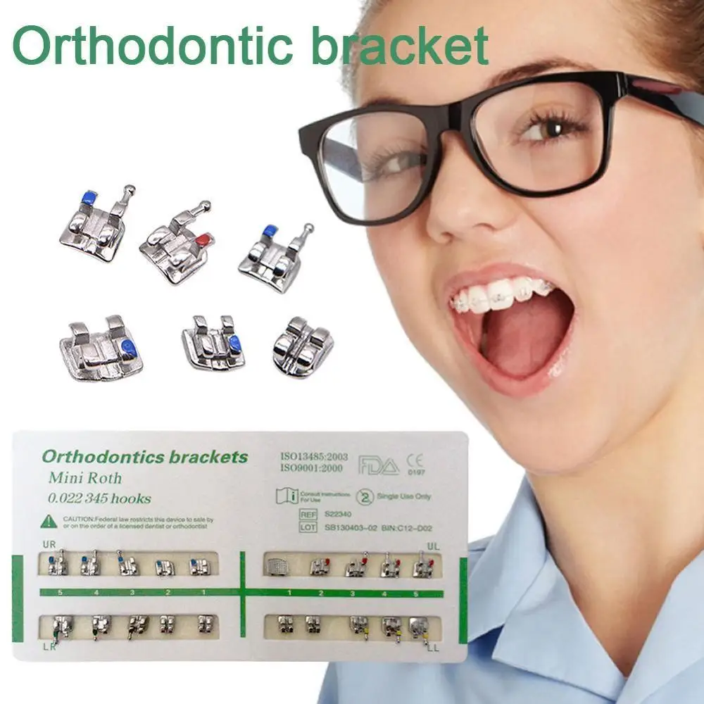 

1 Set Metal Bracket Orthodontic Bracket Dental Gauge Locator Teeth Mini Durable Alignment Accurate Design of Low Friction Groove