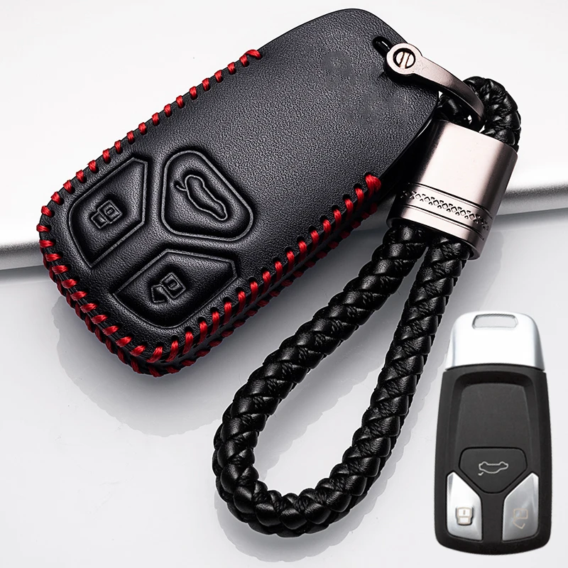 Key cover Car Case For AUDI A4 B9 Q5 Q7 TT TTS 8S 2016 2017 car smart remote Styling Top Layer Leather | Автомобили и мотоциклы