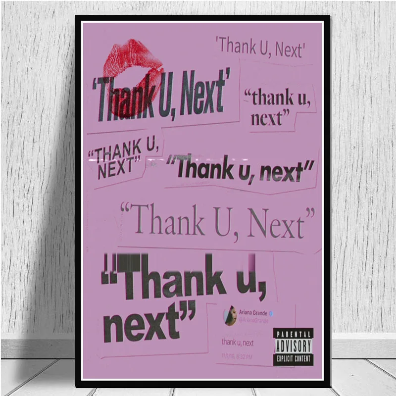 Ariana Grande Thank U Next альбом поп-плакат музыкальной звезды печать на холсте настенная живопись картины для гостиной домашний декор - Цвет: 4